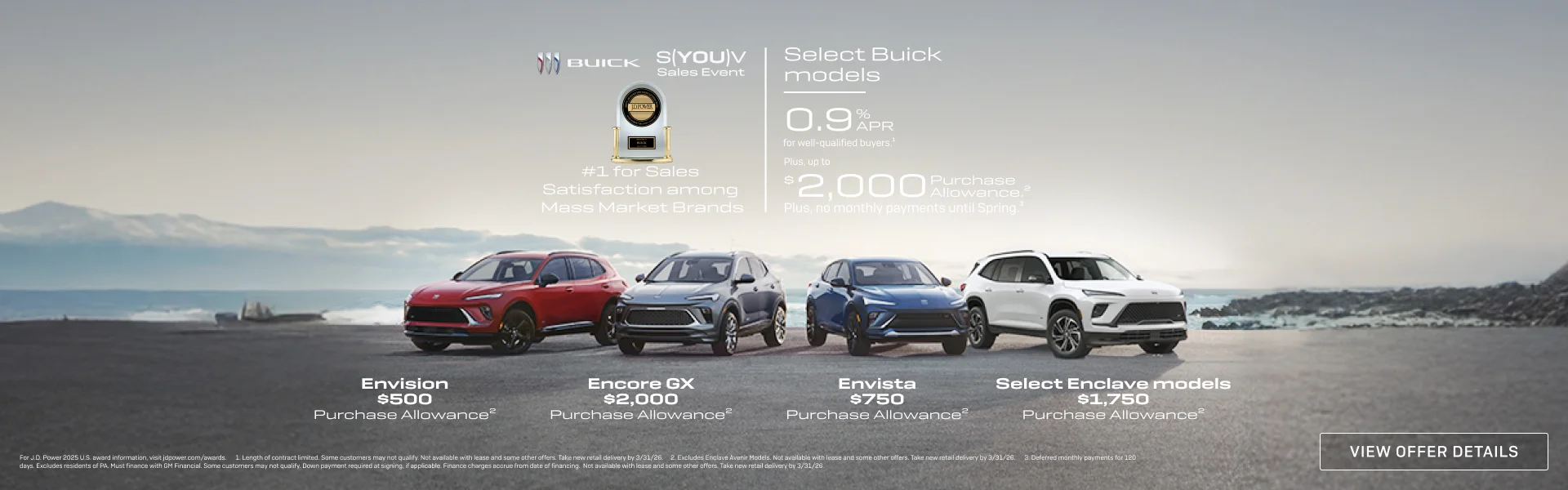 0.9% APR
FOR WELL-QUALIFIED BUYERS.1

Plus, up to $2,000 PURCHASE ALLOWANCE.2

Plus, no monthly p...