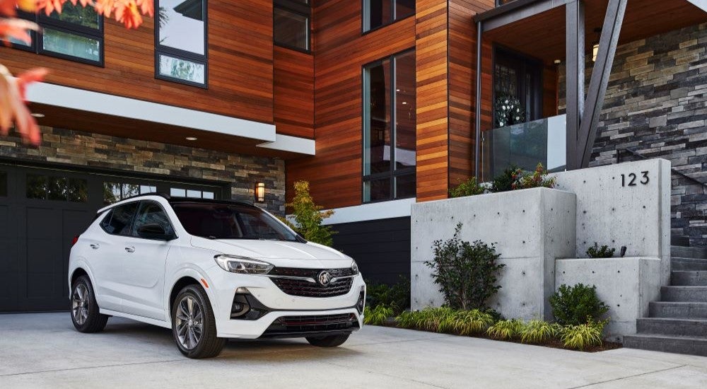 White 2020 Buick Encore GX ST parked on a driveway