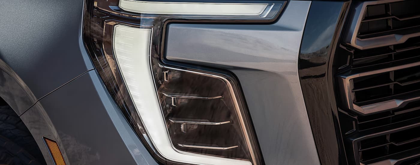 Headlight on a grey 2026 GMC Yukon
