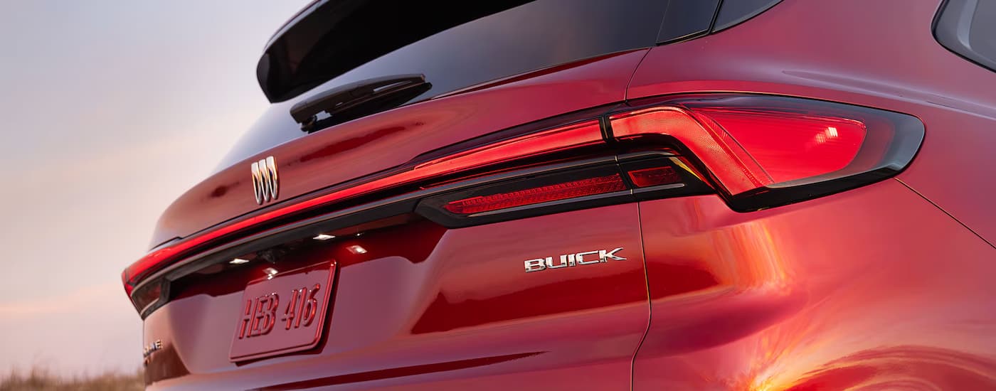 Rear and brake light on a red 2025 Buick Enclave